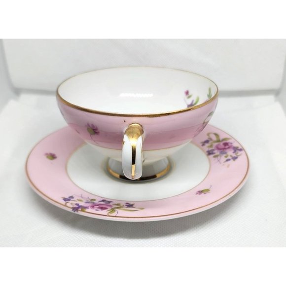 Pink Floral Gold Trim N-C-349 Vintage Teacup & Saucer - Elegant Collectible Set - Picture 4 of 14